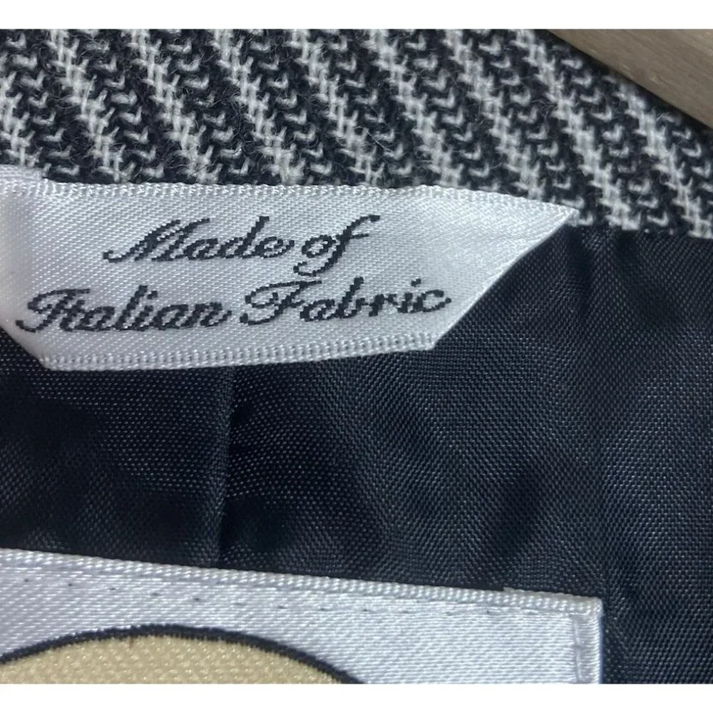 Talbots Blazer Jacket Women's 6 Black & White Striped Tie Waist‎ Notch Lapel